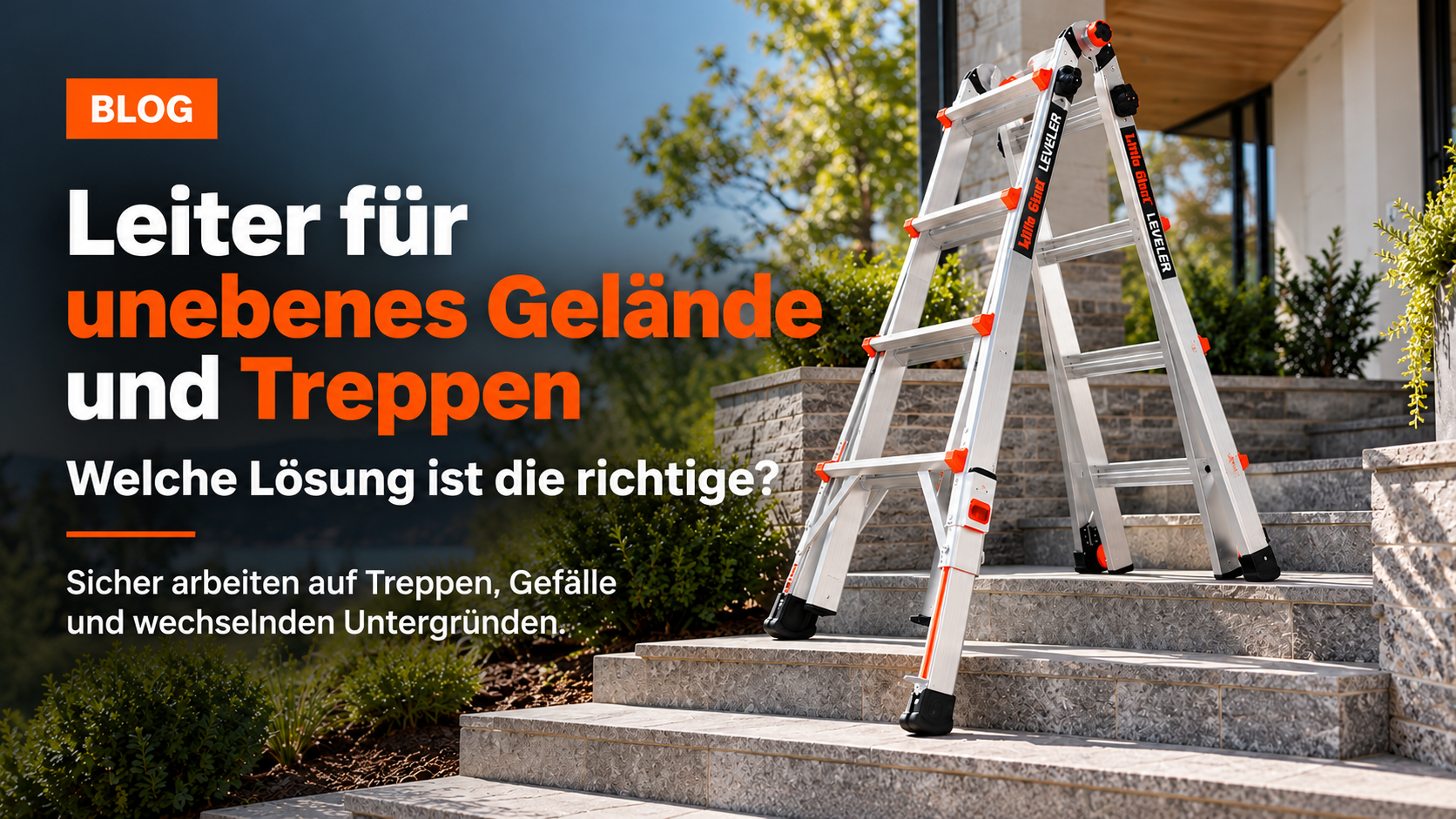 Little Giant Leveler auf Treppe – Leiter für unebenes Gelände und Treppen